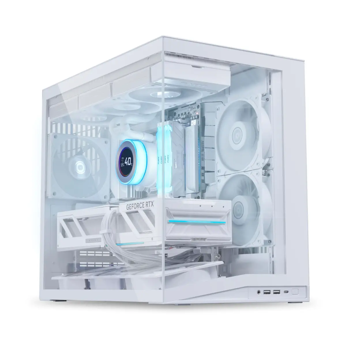 Gabinete Gamer Lian Li O11 Dynami Mini V2 Flow Branco Com 5 Fans O11DMIV2FW WHITE
