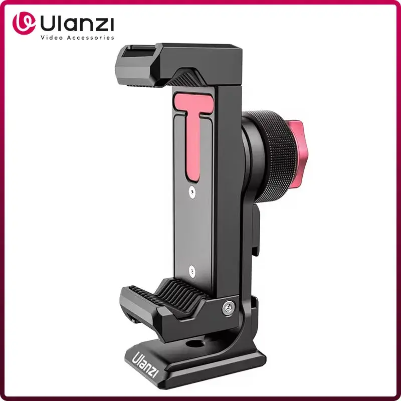 Clipe de telefone de metal Ulanzi ST-27 Iron Man IV 360 ° Braçadeira vertical para smartphone com sapata fria 1/4" base de montagem em tripé Arca - 1