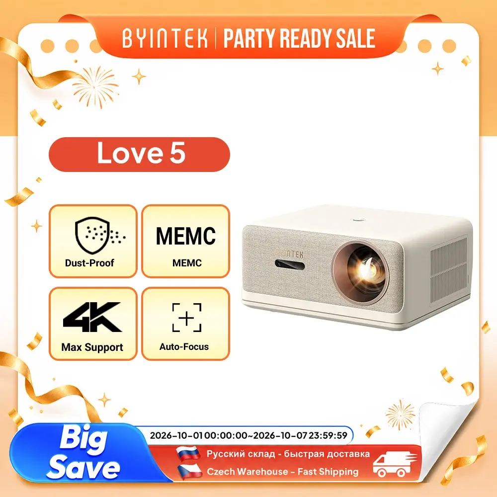 Projetor BYINTEK U14 Pro 4K 1080P 1500 ANSI Lumens Android 11 Bluetooth 5.0 Wi-Fi Auto Keystone Home Theater