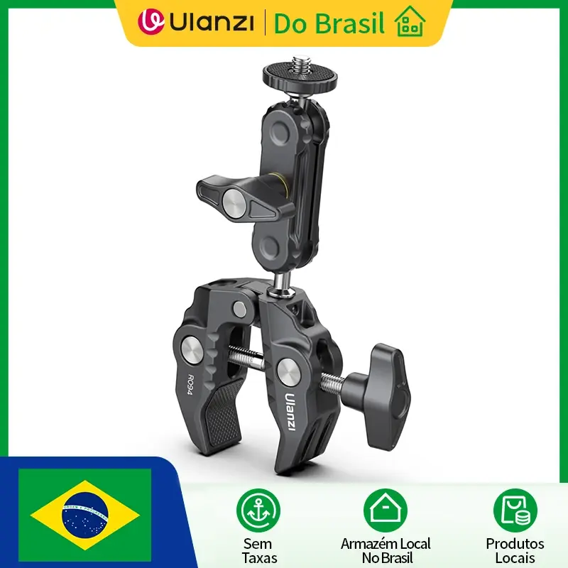 Super braçadeira de metal Ulanzi R094 com 360 ° Braçadeira de braço mágico de cabeça esférica com furo de 1/4 "3/8" para monitor de câmera DSLR microfone de luz LED - 1