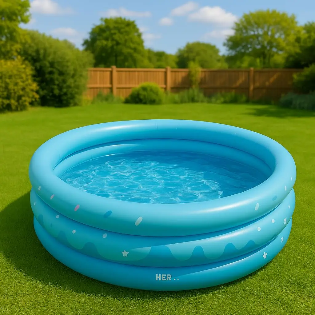 Piscina Inflável Infantil Donut Azul 220L PVC Reforçado | Formato divertido, ideal para crianças brincarem no jardim, praia ou quintal