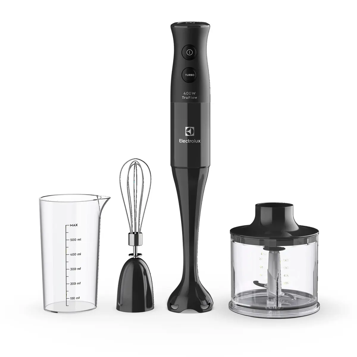Mixer Misturador Multiuso Electrolux 3 em 1 400W 2 velocidades 3 acessórios mini processador capacidade resistente temperatura 600ml livre BPA EIB10 preto 127v