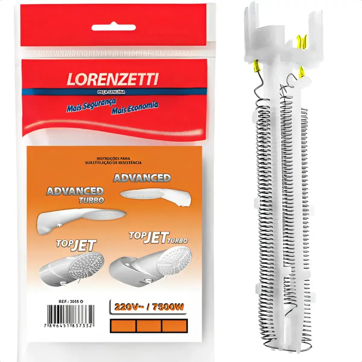 Resistencia Ducha Lorenzetti Advanced E Topjet 220v 7500w Cor Branco