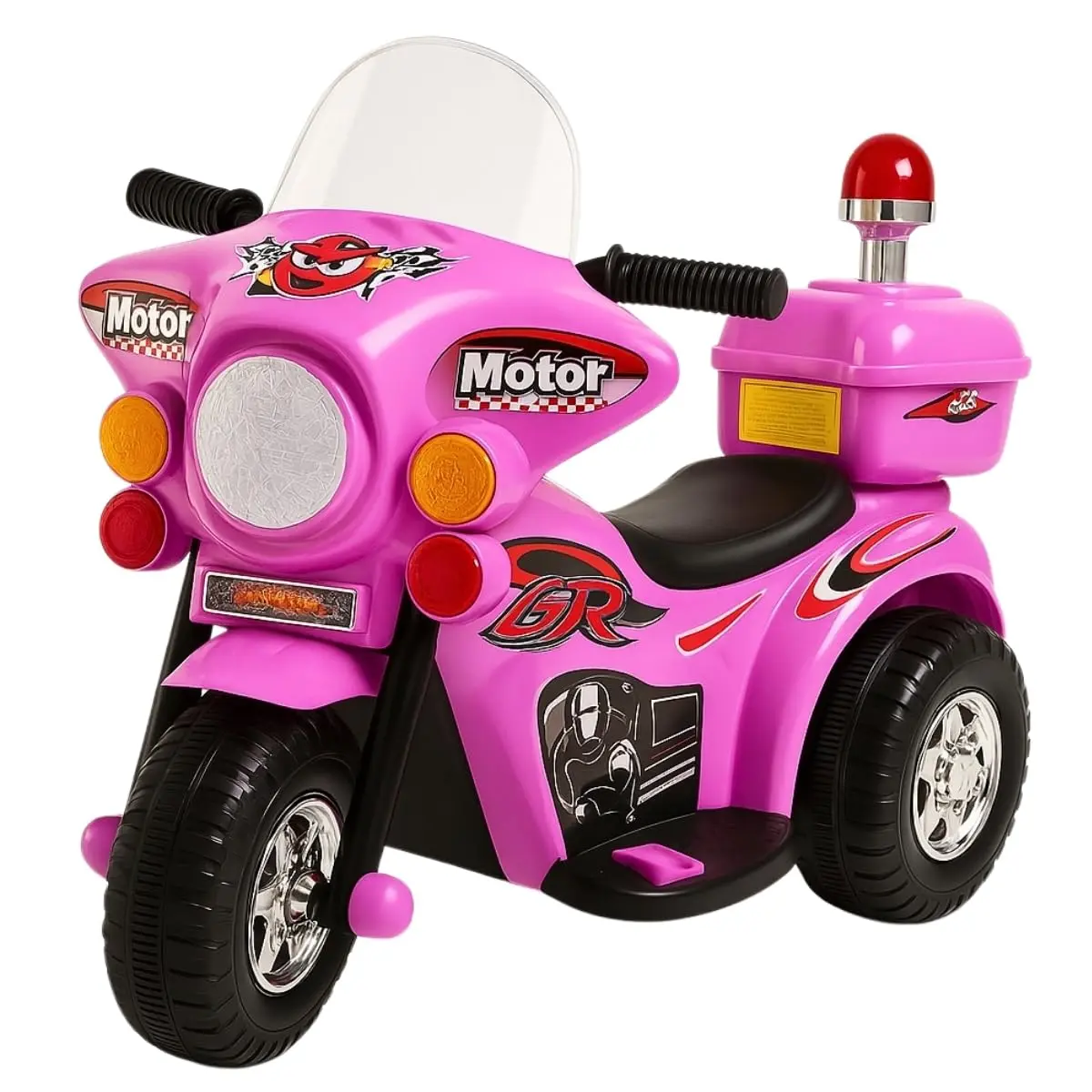 Mini Moto Elétrica 6v Polícia Menina Com Luz Som E Baú - 1