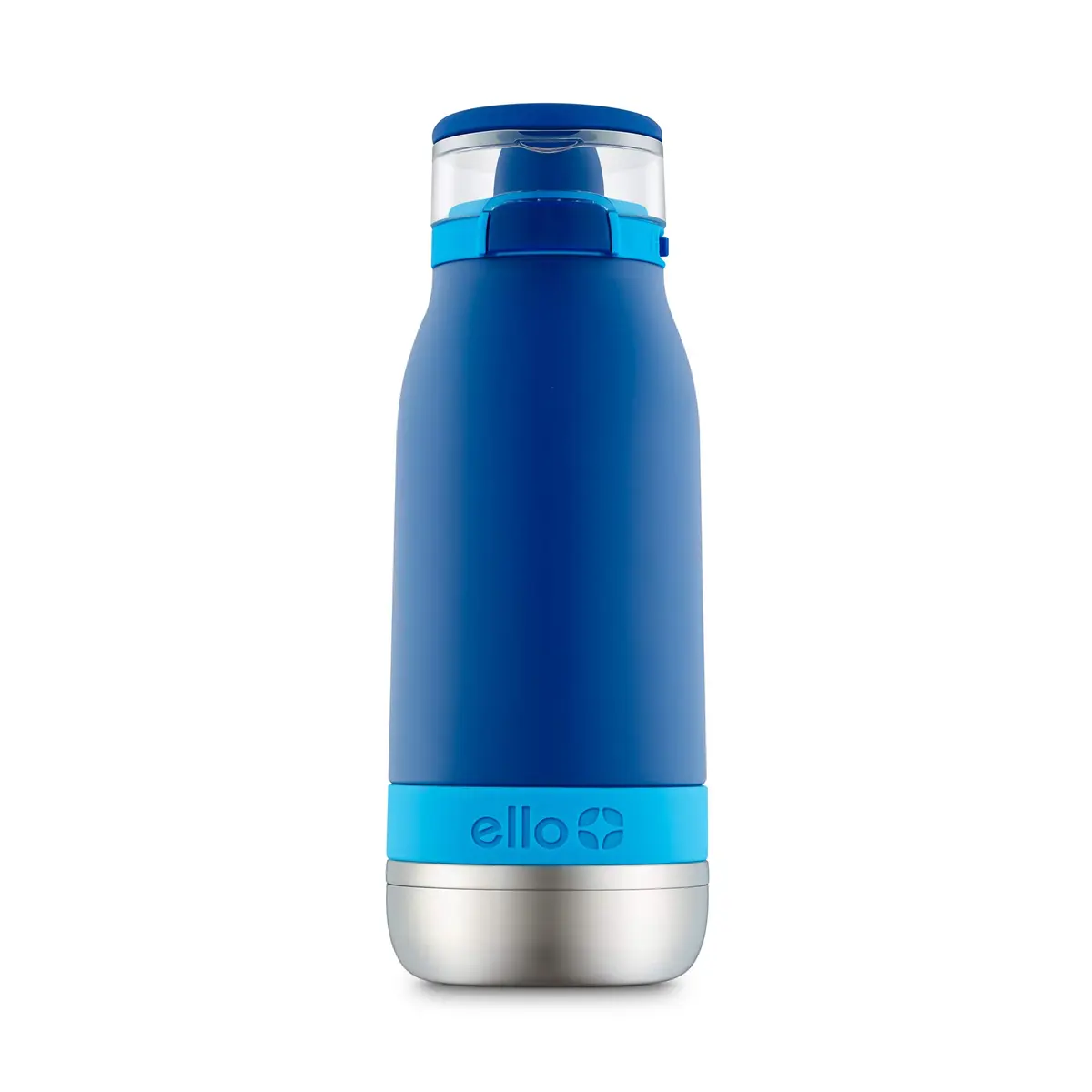 Garrafa de água infantil de aço inoxidável isolada a vácuo Emma com palha, 400 ml, azul touch down