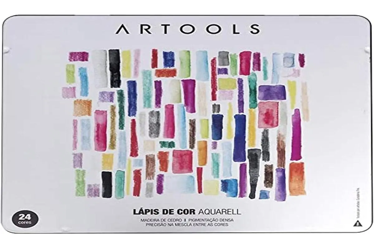 Lapis Cor Aqua, 24 Cores + Pincel Estojo, Artools - 1