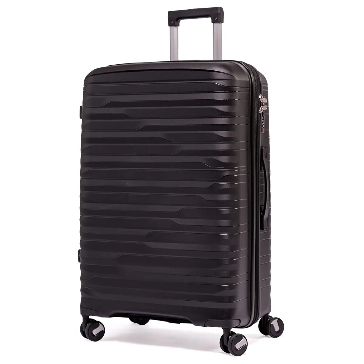 Mala Grande De Viagem 32Kg Polipropileno 8 Rodas 360 Giratória Para Despachar Rígida Leve Tamanho G Viajem Internacional Resistente (PRETO, Grande) - 1
