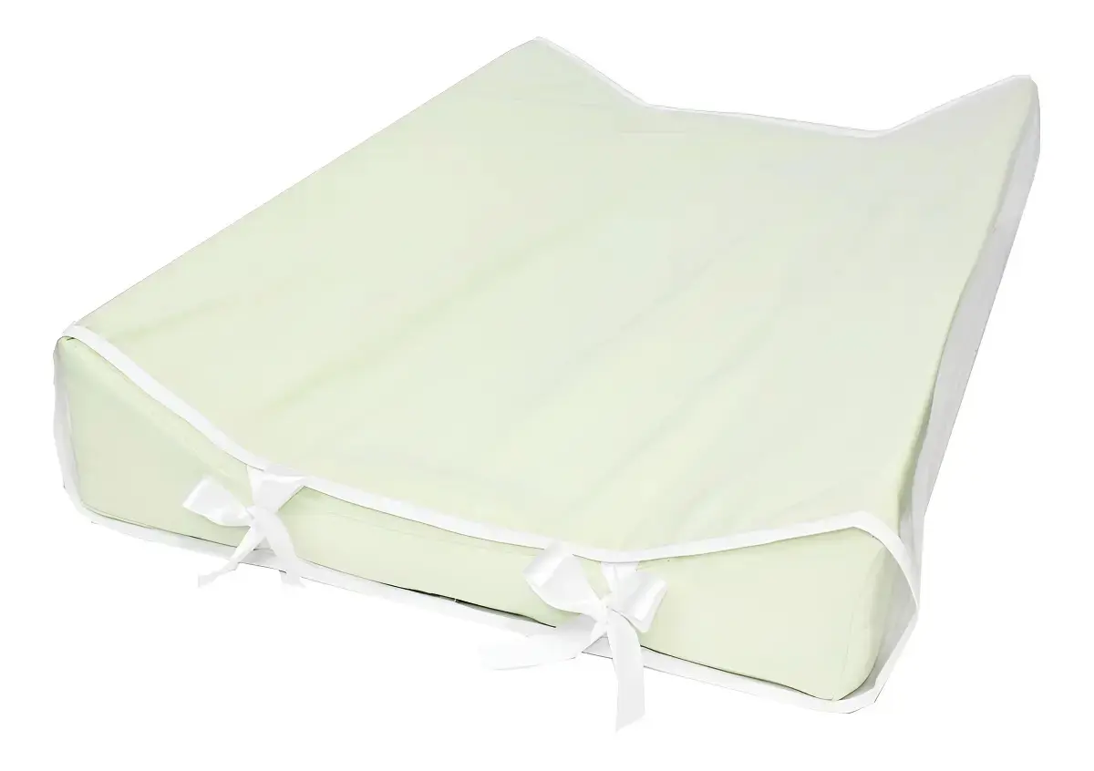 Trocador Americano De Comoda Para Bebê Cor Verde/Branco Liso - 1