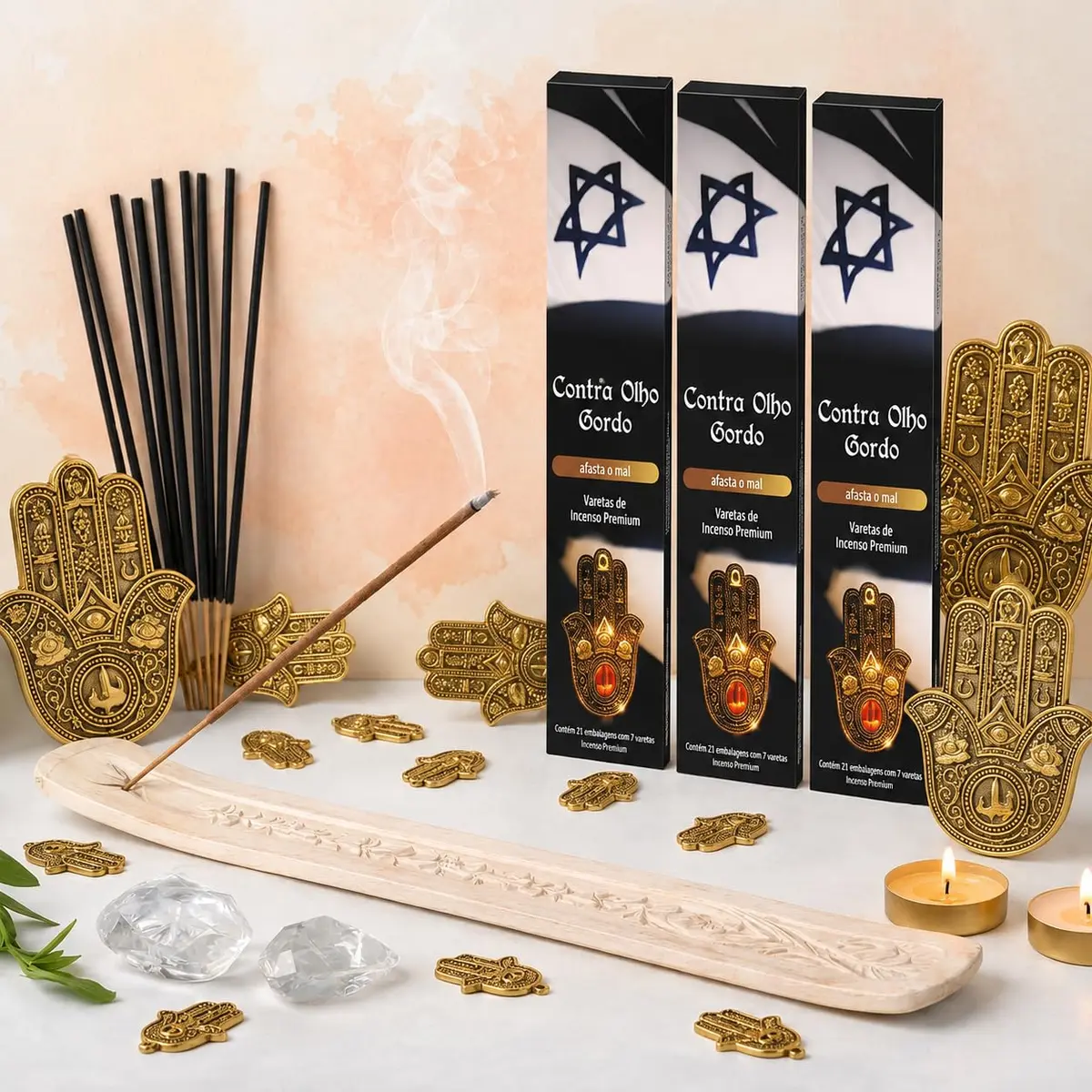 Kit 3 Caixas Incenso Contra Olho Gordo (7 varetas por caixa) - 1