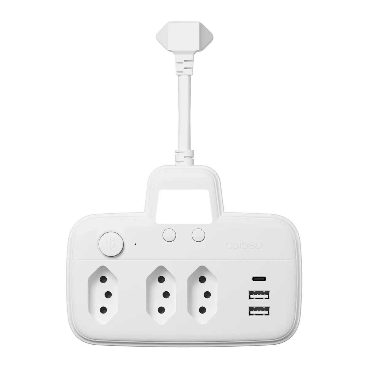Extensao Eletrica, Extensão Tomada, Régua Tomada, Régua de Energia, Filtro de Linha com Luz, 3 Tomadas, 2 Interfaces USB, 1 Porta USB Tipo-C, Suporte a Tensão de 110-220V, Potência de 2200W