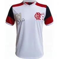 CAMISA BRAZILINE FLAMENGO RETRO ZICO - BRANCA E VERMELHA BRANCO/VERMELHO - 1