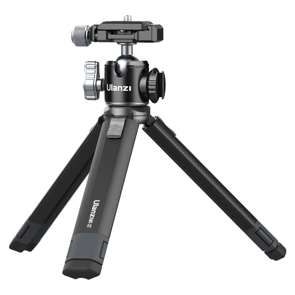 Mini tripé de mesa portátil ULANZI MT-24 compacto para câmera de liga de alumínio com cabeça esférica de 360°, placa de liberação rápida de 0,6 mm para câmera de vídeo DSLR, carrega até 5 kg - 1