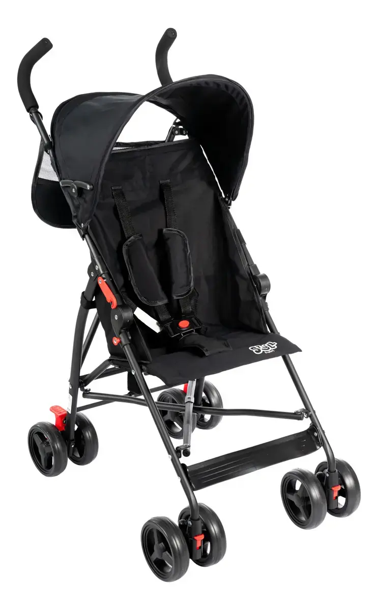 Carrinho De Bebê Passeio Guarda Chuva Styll Baby Preto
