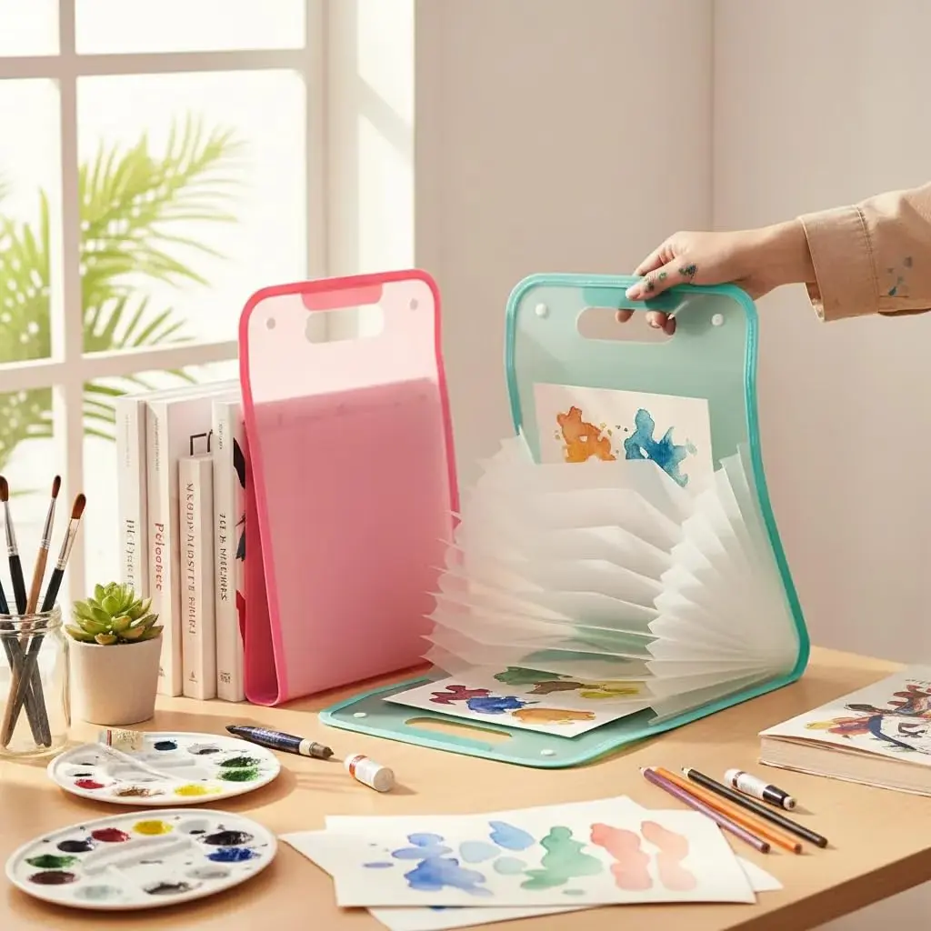 Pasta Sanfonada A4 com 12 Divisórias e Fechamento Seguro – Organizador de Documentos Expansível para Escritório, Escola e Uso Diário (Verde)