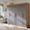 Guarda Roupa Casal 6 Portas Itália Cores Modernas Com 2 Gavetas Internas E Cabideiro - 1
