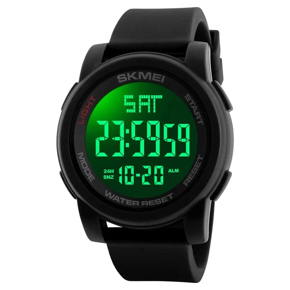 Relógio Masculino Sk1257 Á Prova D'água 50m Digital Esportivo Shock Silicone Preto