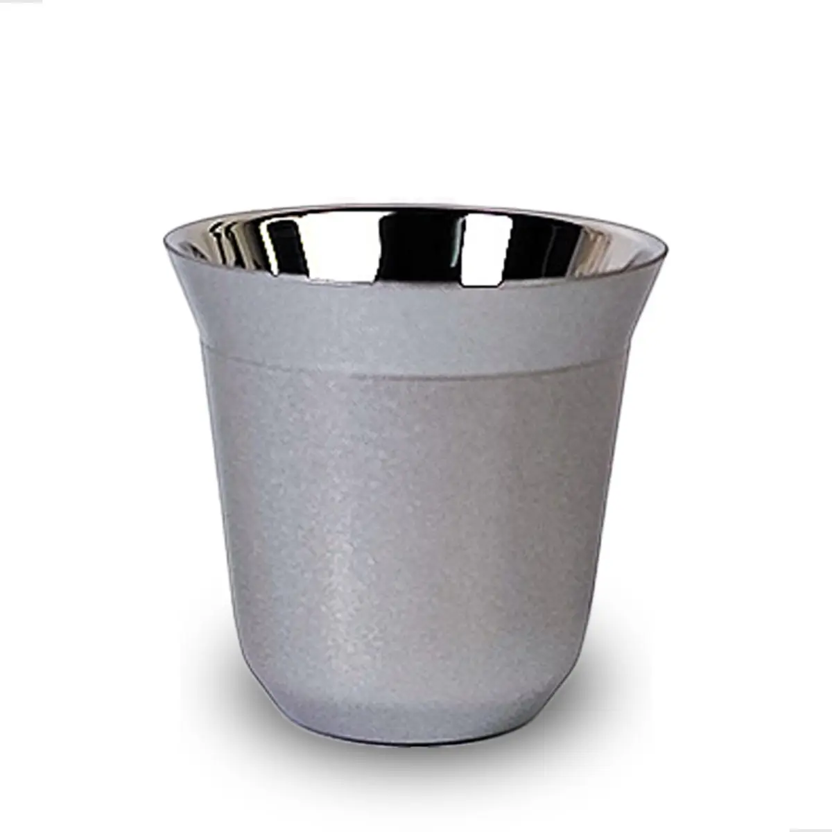 Jogo Xícaras Café Pixie Espresso, Copo Pixie Térmico de Café 80ml – Xícara Compacta com Camada Dupla de Aço Inox, Não Esquenta as Mãos, Ideal para Cafeteiras, Diversas Cores (Cinza, 1 Unidade)