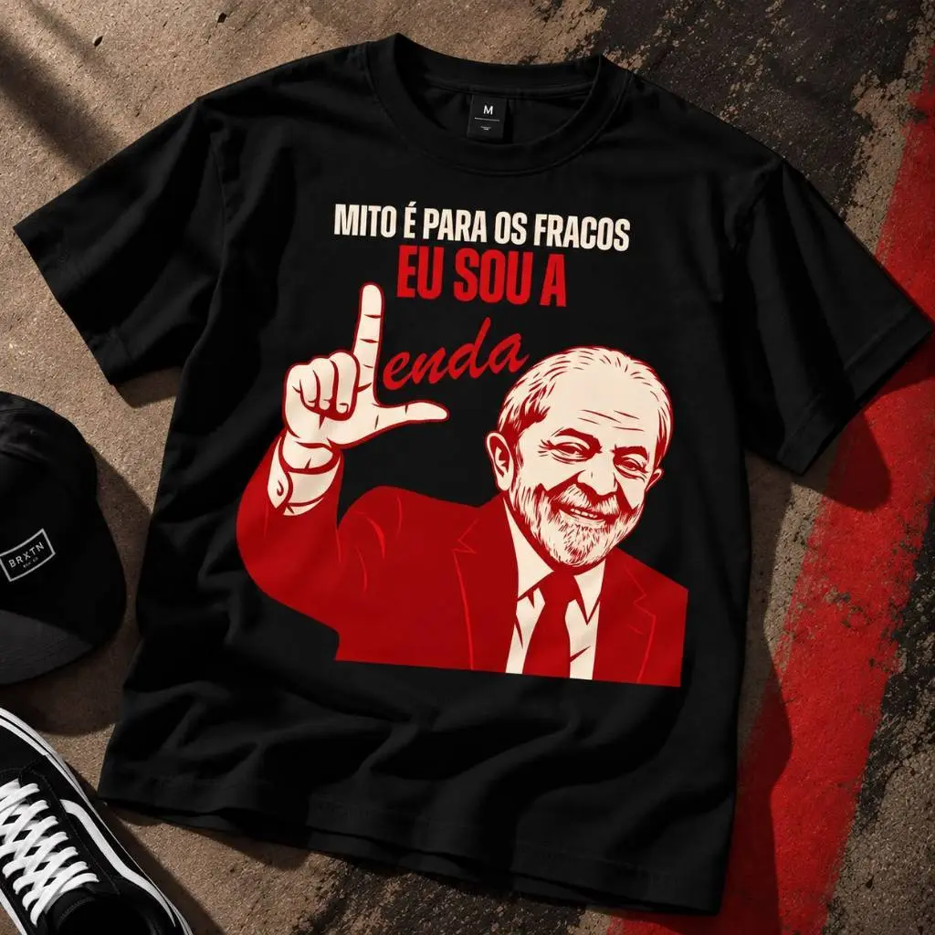 Camiseta Presidente PT Brasileiro Sou a Lenda Mito Estampada 100% Algodão Lula Unissex - 1