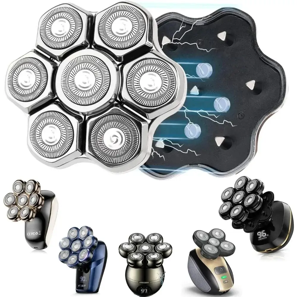 Barbeador elétrico para homens, Cabeça de corte de substituição, Aparador de barba molhado e seco, Lâmina de corte flutuante 7D