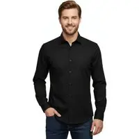 Camisa Manga Longa Amil Modelagem Comfort Algodão com Elastano Preto 1890 7