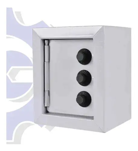 Mini Cofre Porta Moedas Com Tres Segredos Em Aço Fercar Cor Cinza