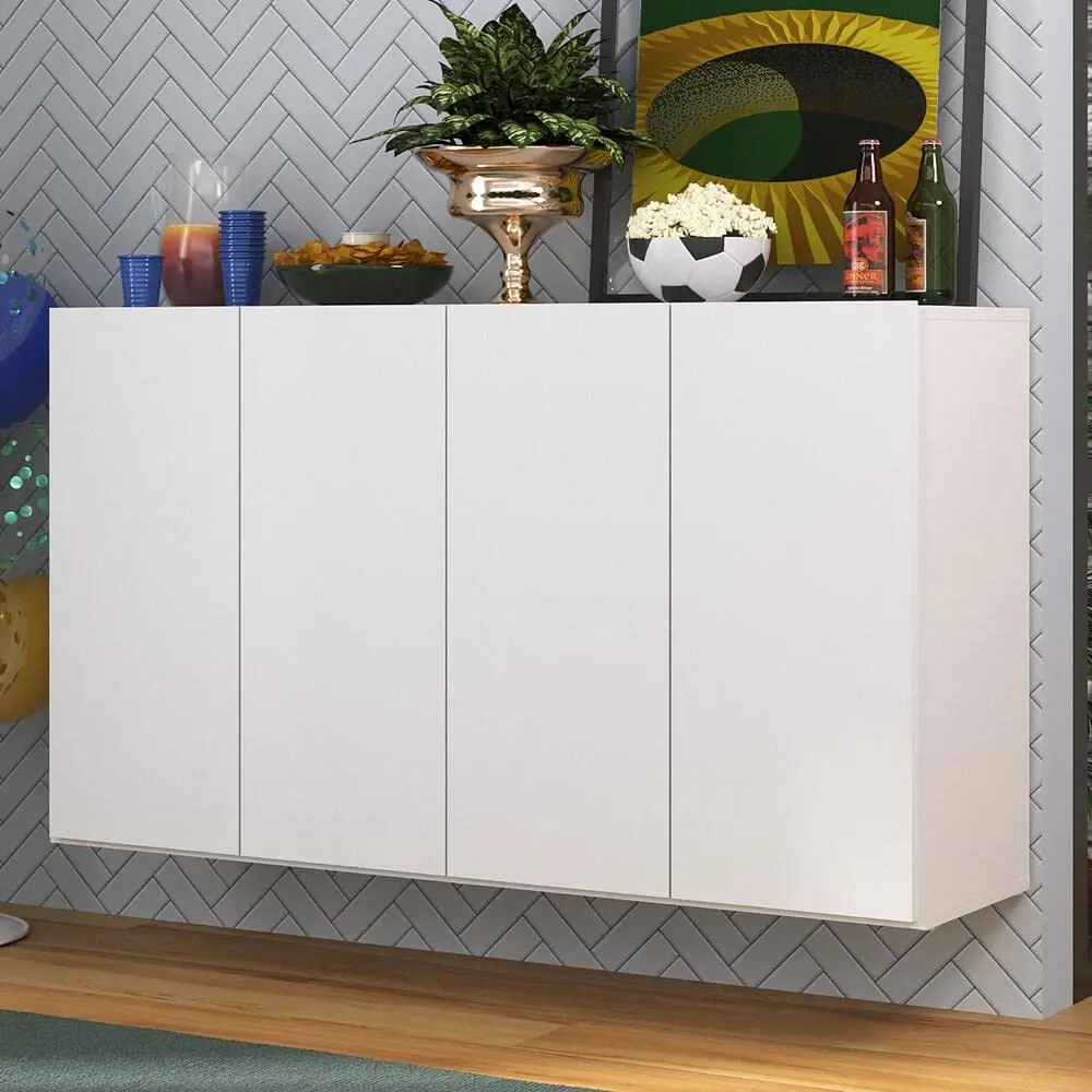 Aparador Buffet 4 Portas Suspenso Alemanha Multimóveis Br3594 Branco - 1