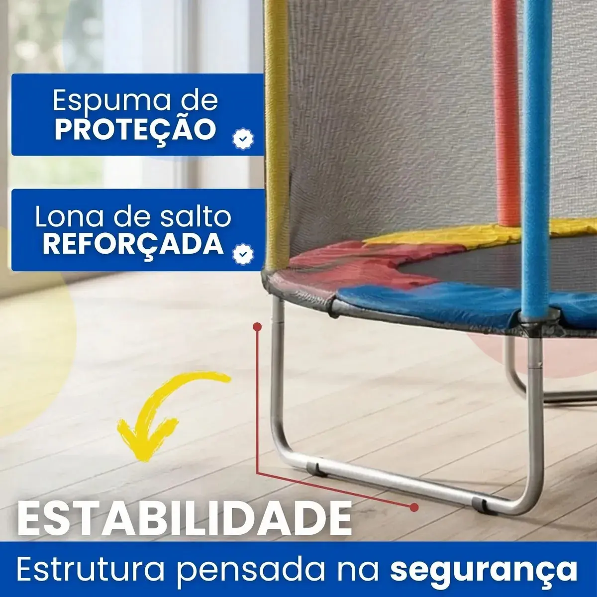 Cama Elástica Infantil Pula Pula 1,8m Trampolim Com Zíper thumbnail 3