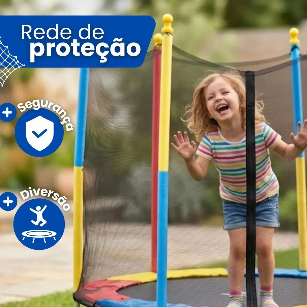Cama Elástica Infantil Pula Pula 1,8m Trampolim Com Zíper thumbnail 4