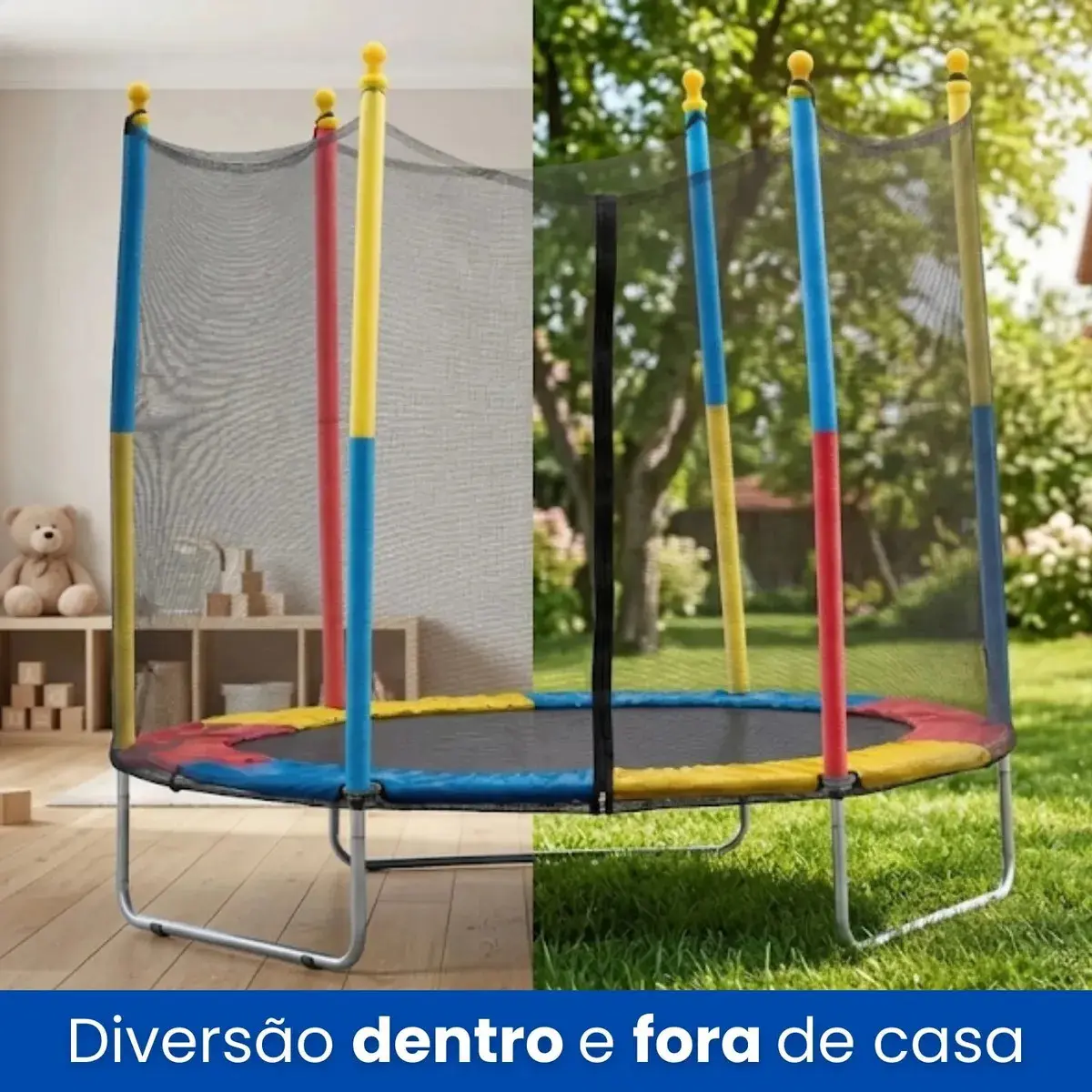 Cama Elástica Infantil Pula Pula 1,8m Trampolim Com Zíper thumbnail 5