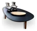 Mesa de Centro Demoglass Orgânica Preta 30x90cm - 1