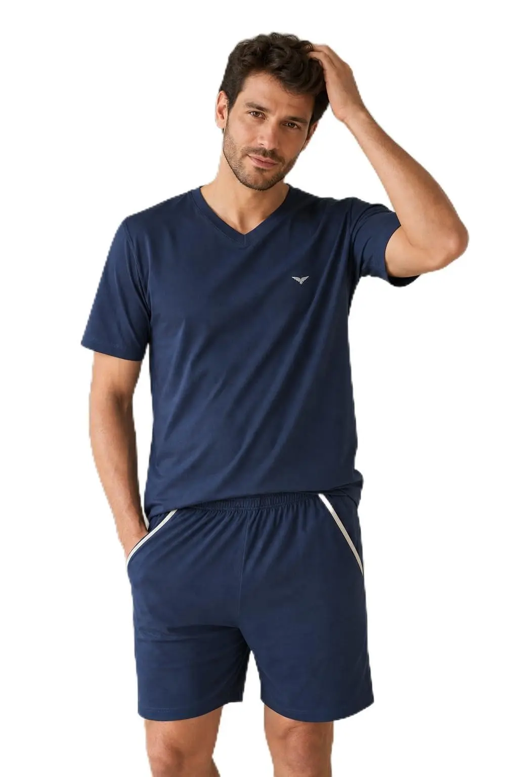 Pijama Masculino Verão Manga Curta 100% Algodão Clássico - 268032 - 1