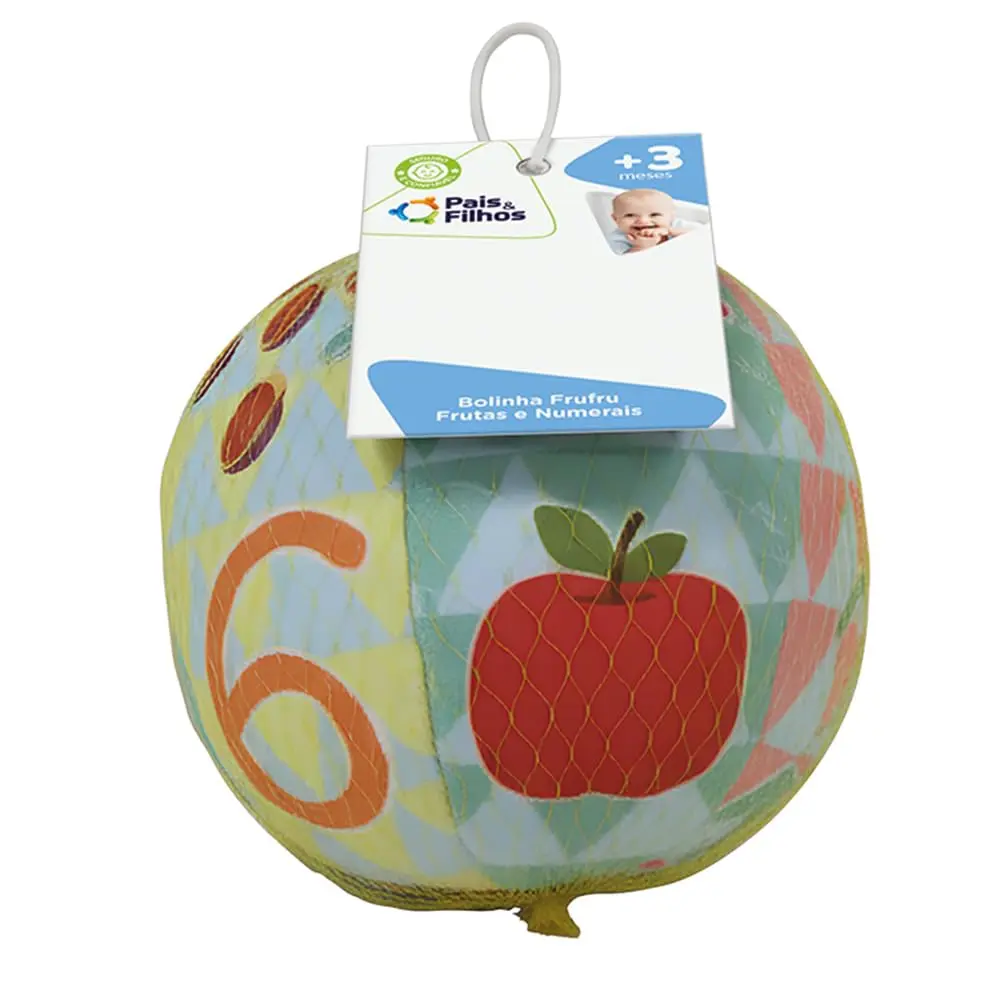 Bolinha Sensorial para Bebê Pais & Filhos Frufru | Frutas e Numerais, A partir de 3 meses