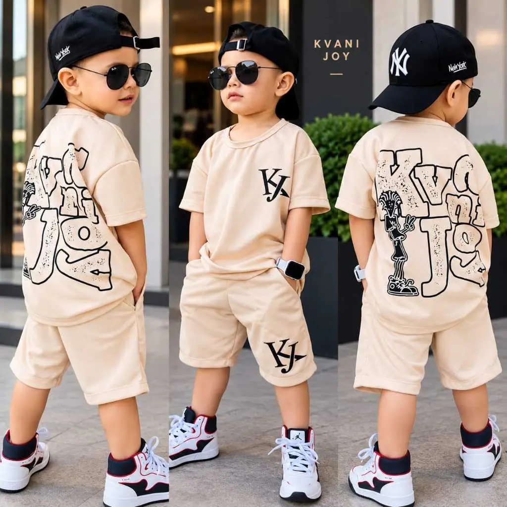 Conjunto Infantil Masculino De Verão - Camisa + Bermuda - Tamanho 2 Ao 12 Anos
