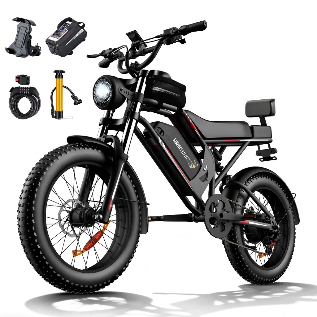 1000W Bicicleta Elétrica Honeywhale K6S com Aro 20,15.6Ah e Freios Hidráulicos - 1