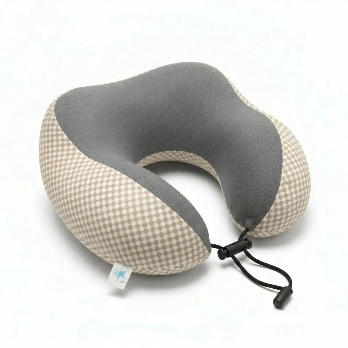Travesseiro de Viagem Pescoço U Ergonômico, Apoio Cervical, Capa Removível com Zíper, Leve 30x25cm, Avião Carro Ônibus (BEGE)