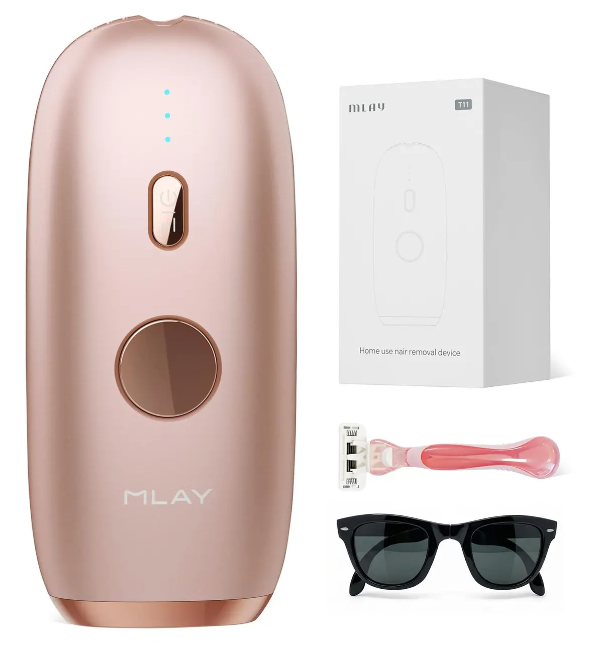 Depilador a Laser IPL Portátil MLAY T11, ANVISA, Bivolt Uso Doméstico | 14,4J, 3 Níveis de Energia, Redução Visível de Pelos com Uso Contínuo, para Rosto, Axilas e Corpo