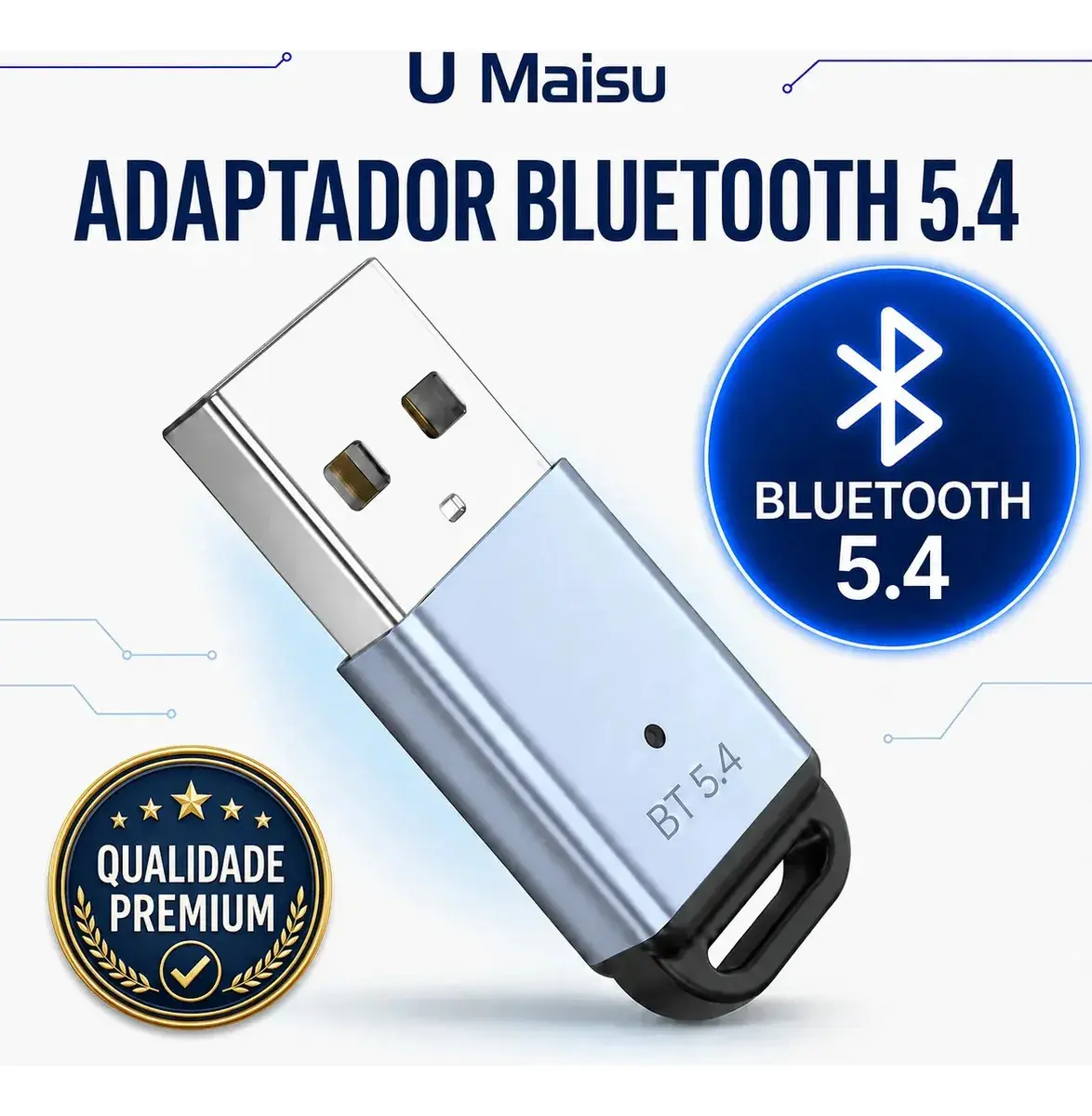 Adaptador Placa Receptor Usb Bluetooth 5.4 Para Pc Computador Notebook - U maisu - 1
