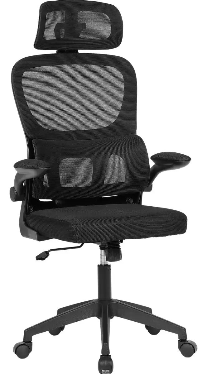 Cadeira Escritório Presidente Ergonômica NR17 Marqs Home Arcanis Preta com Apoio Lombar e Encosto Mesh Premium thumbnail 6
