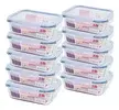 Jogo Kit 10 Potes 640ml Vidro Hermético 4 Travas Marmita - 1