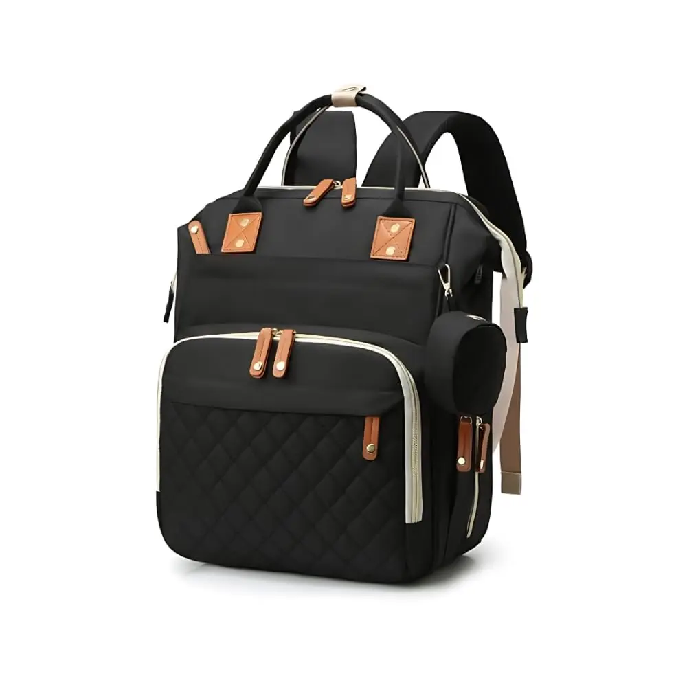 Mochila Maternidade Unissex Grande Capacidade Tecido Impermeável, Bolsos Térmicos para Mamadeira, Porta USB, Alças Acolchoadas Ideal Para Passeios, Viagens e Dia a Dia