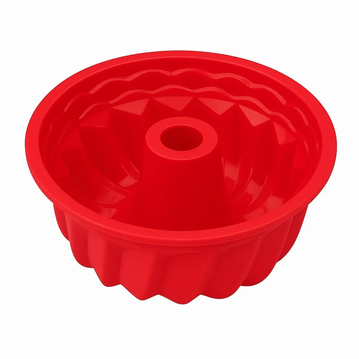 Forma de Silicone Premium Redonda com Furo Central 16cm Antiaderente Air Fryer Forno Para Bolo Pudim e Manjar Premium sortido - 1