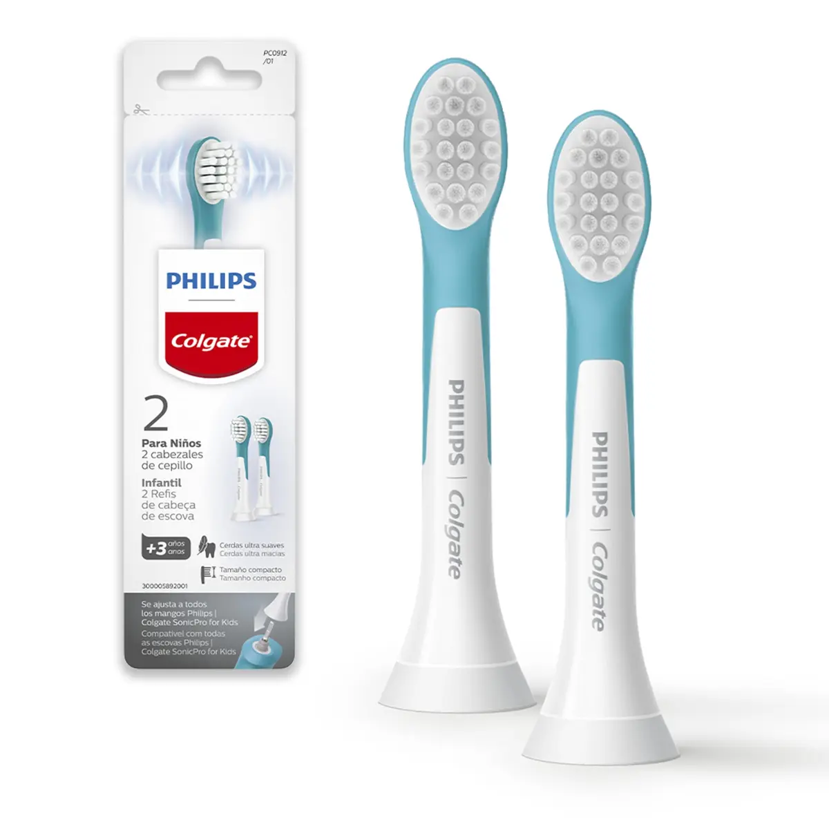 Philips Colgate Kids Refil para Escova de Dente Elétrica Infantil, 2 Unid