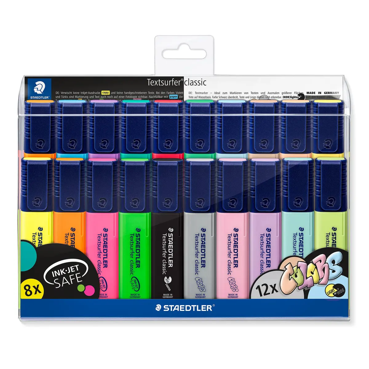 STAEDTLER Marcador de Texto Textsurfer 364 WP20 – Estojo com 8 Cores Neon e 12 Cores Pastel & Vintage – Ponta Chanfrada 1-5mm – Secagem Rápida e de Longa Duração (20 cores sortidas)