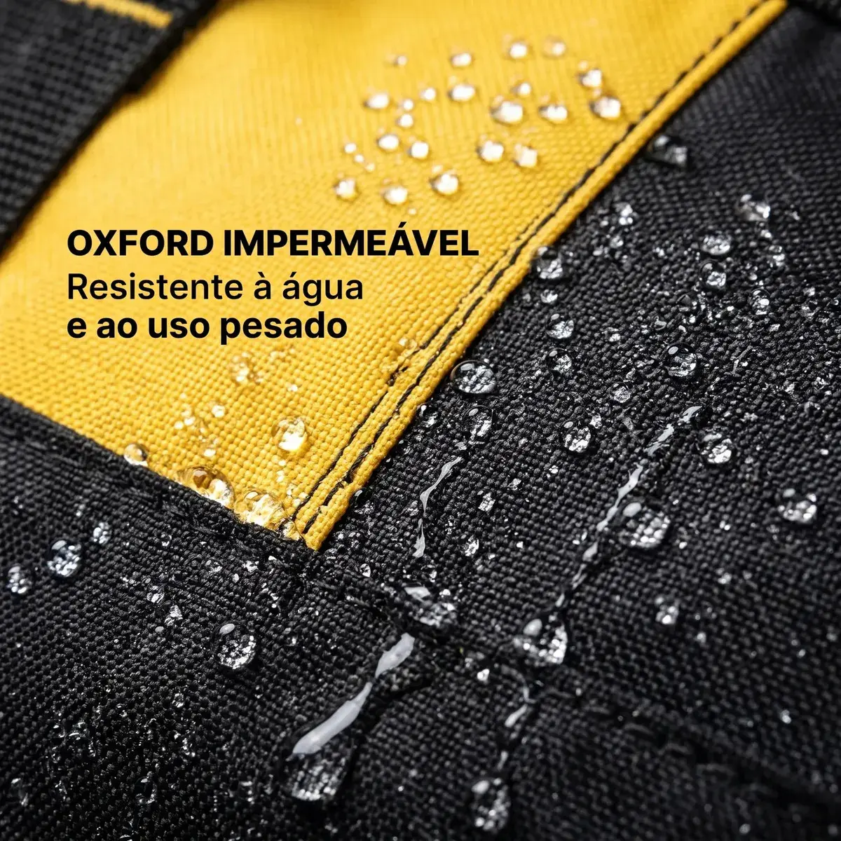 Bolsa Ferramentas Grande Reforçada Maleta Lona 16 Bolsos Fundo Resistente Eletricista Encanador Mecânico Hobista Manutenção Predial Porta Ferramenta Profissional Alça Reforçada Preto/Amarelo Spirobol thumbnail 5