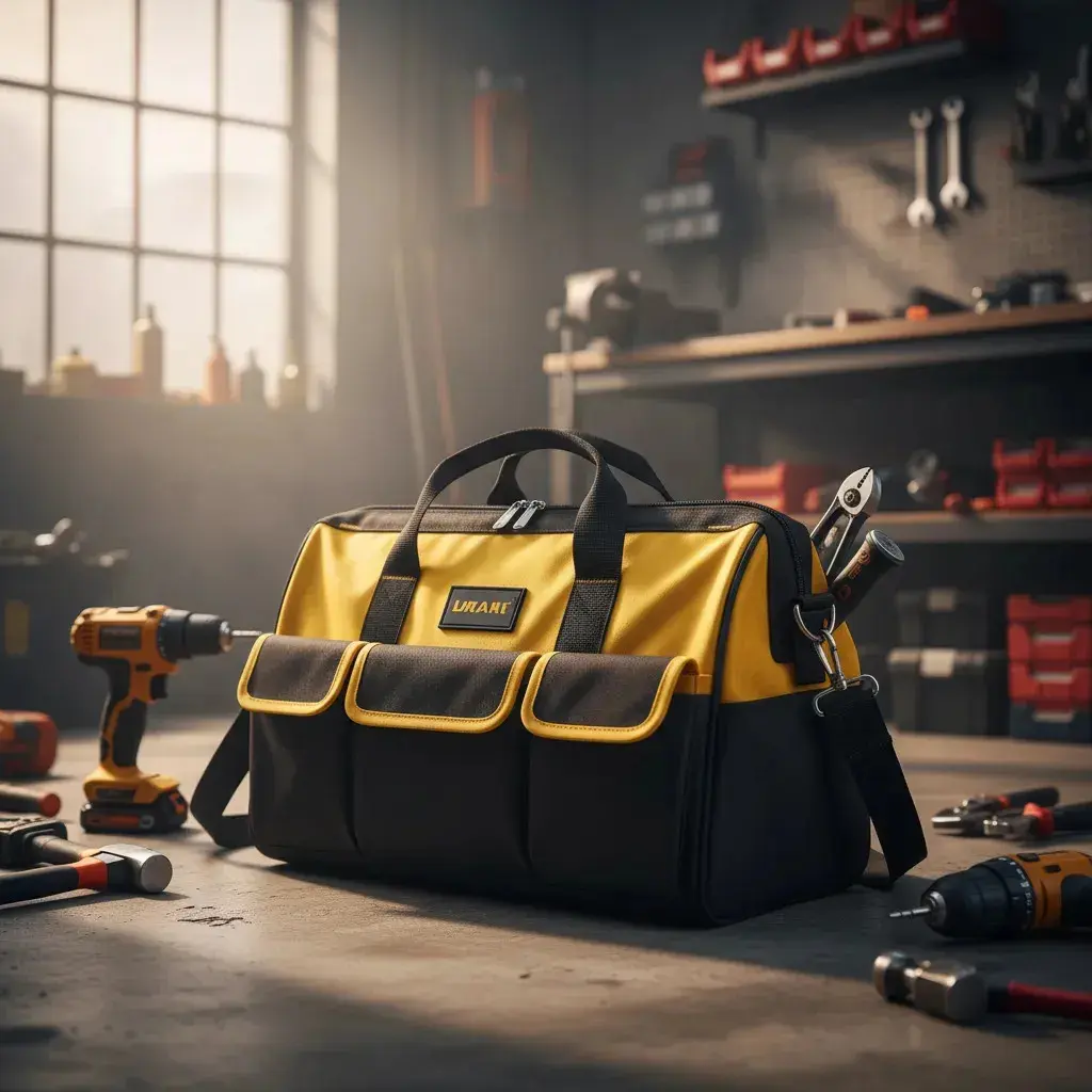 Bolsa Ferramentas Grande Reforçada Maleta Lona 16 Bolsos Fundo Resistente Eletricista Encanador Mecânico Hobista Manutenção Predial Porta Ferramenta Profissional Alça Reforçada Preto/Amarelo Spirobol thumbnail 10