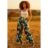 Calça CabanaFree Pantalona Elastic Embaú Estampa Jardim Noturno - 1