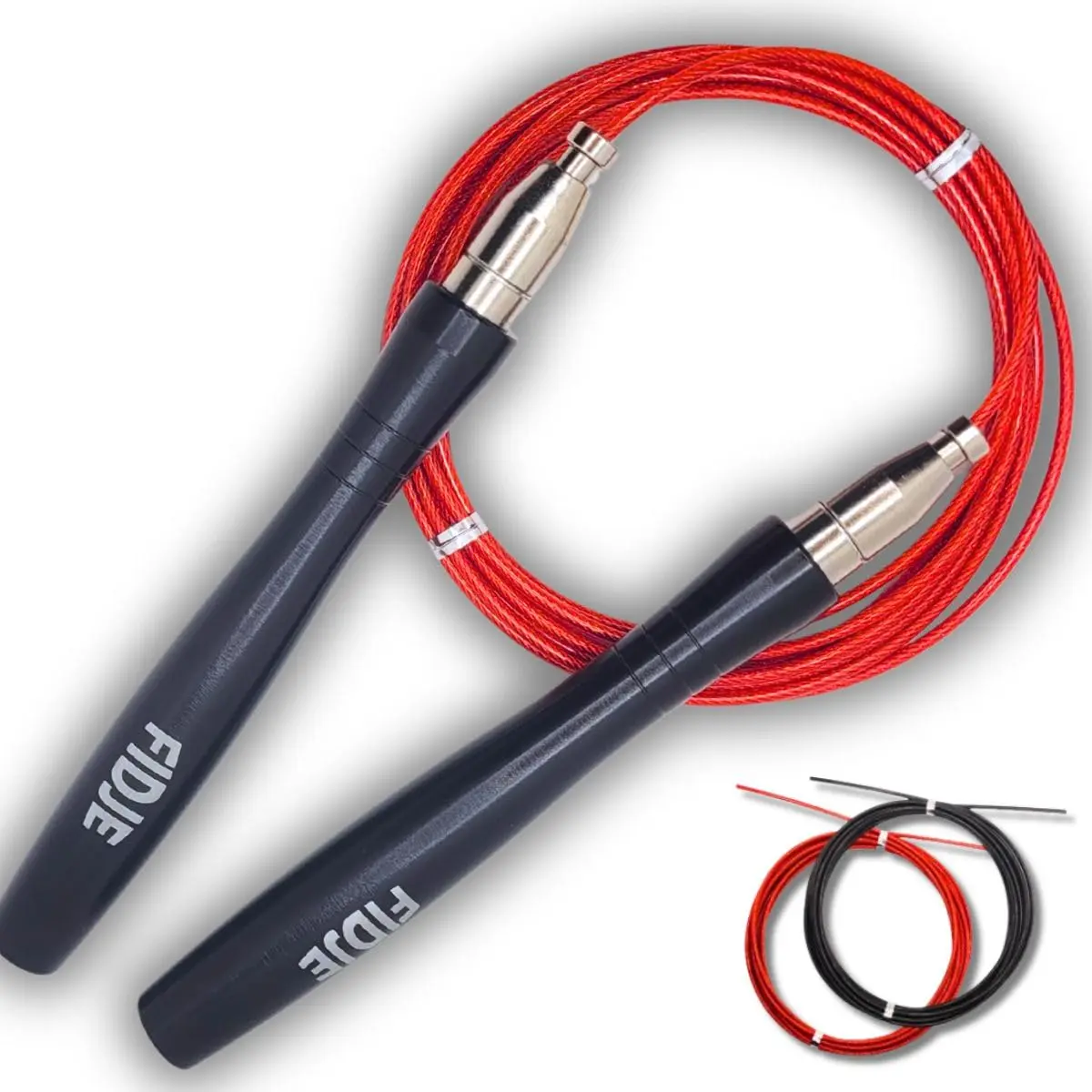 Corda de Pular Speed Rope Profissional para Double e Triple Under com Rolamentos e Cabo de Aço, 2 Cabos Inclusos, Ajuste Comprimento em Segundos com Autotravamento,