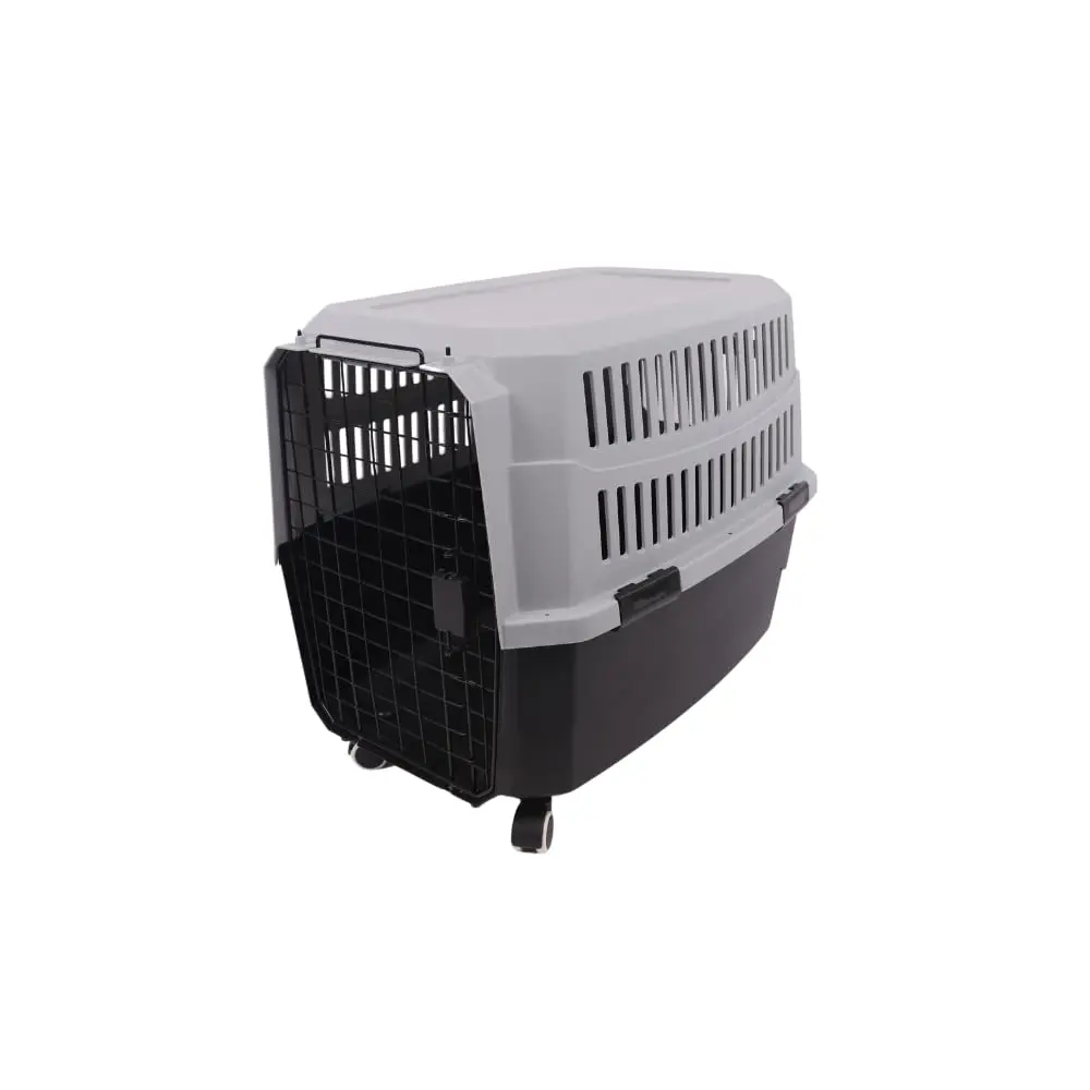 JAMBO PET | Caixa De Transporte Para Pets | Plástico E Metal | Extra Grande | Cinza - 1