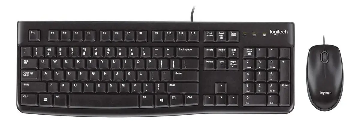 Kit de teclado e mouse Logitech MK120 Espanhol latino-americano de cor preto