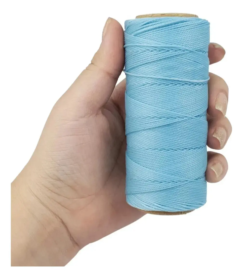 Cordão Encerado Azul Bebê 1mm 100m Nybc Para Joias e Costura
